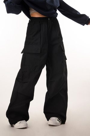 Vintage-Inspired Loose Pleated Cargo Pants for Women - 2025 Multi-Pocket Wide-Leg Trousers, Retro Style, Casual Fashion