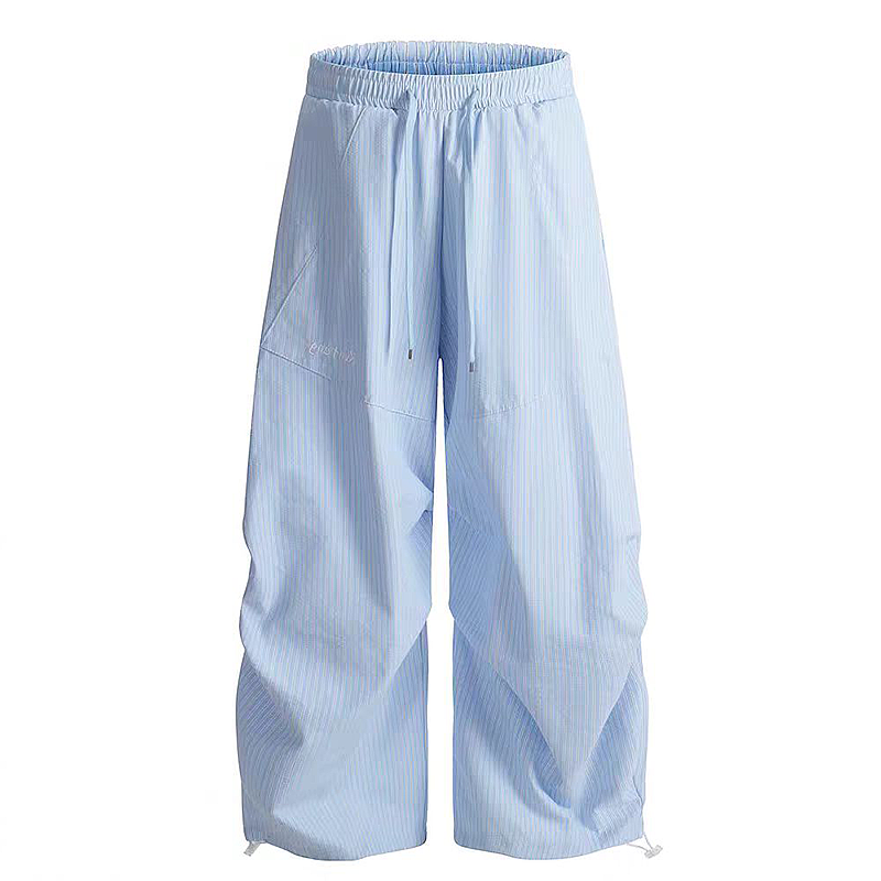 Vintage-Inspired Loose Pleated Jazz Dance Striped Wide-Leg Trousers for Women - Casual Sports Pants in American Style Vintage-Inspired Loose Pleated Jazz Dance Striped Wide-Leg Trousers for Women - Casual Sports Pants in American Style