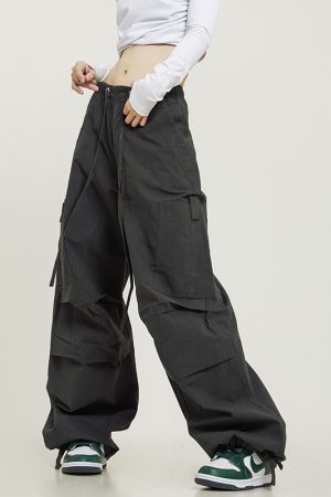 Vintage-Inspired Loose Straight Cargo Pants for Men & Women, Slightly Flared Wide-Leg Casual Style, 90s Y2K Fashion
