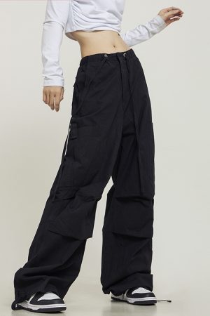 Vintage-Inspired Loose Straight Cargo Pants for Men & Women, Slightly Flared Wide-Leg Casual Style, 90s Y2K Fashion