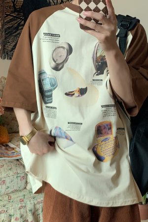 Vintage-Inspired Raglan Short Sleeve T-Shirt for Couples - 2024 Summer High Street Trendy Casual Fashion