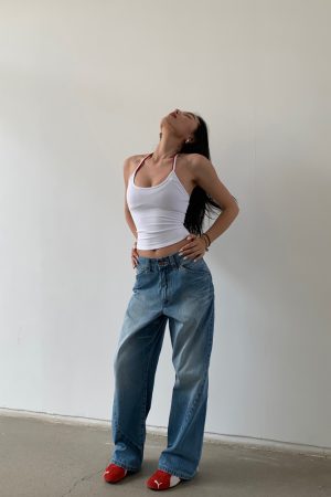 Vintage-Inspired Summer Lightweight Fashion-Cut Baggy Jeans for Effortless Y2K Style