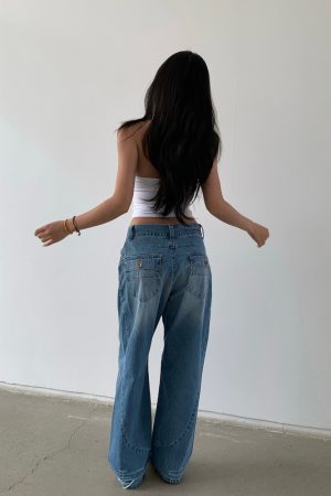 Vintage-Inspired Summer Lightweight Fashion-Cut Baggy Jeans for Effortless Y2K Style