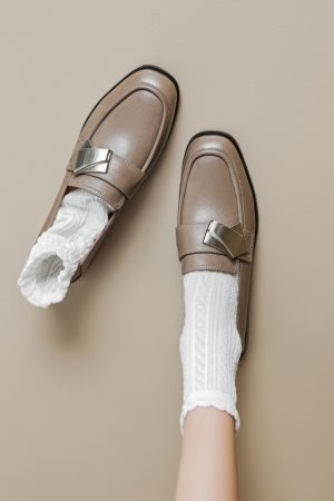 Vintage Italian Chunky-Heeled Square-Toe Slip-On Loafers for Women - Retro Style Footwear