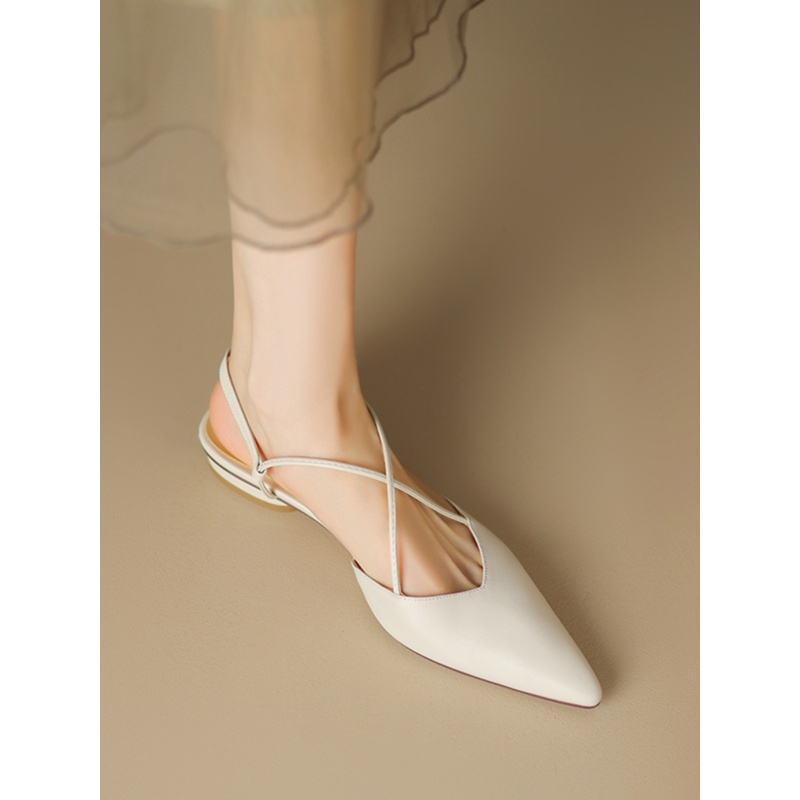 Vintage Italian Leather Mary Jane Flat Sandals for Women, Chunky Heels, Pointed Toe, Retro Style Vintage Italian Leather Mary Jane Flat Sandals for Women, Chunky Heels, Pointed Toe, Retro Style