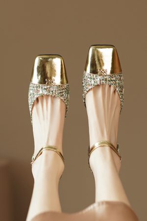 Vintage Italian Square-Toe Chunky Heel Mary Jane Shoes in Genuine Leather - Classic Mid-Heel Design for Timeless Elegance