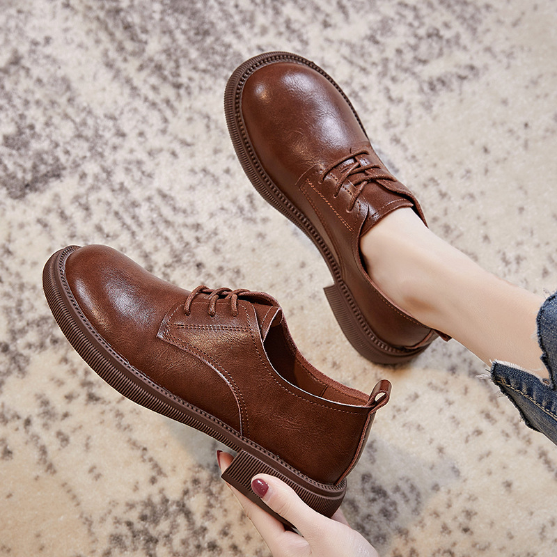 Vintage Italian-Style Soft-Soled Leather Shoes for Women - Comfortable 3.5 cm Low Heels for Everyday Wear Vintage Italian-Style Soft-Soled Leather Shoes for Women - Comfortable 3.5 cm Low Heels for Everyday Wear