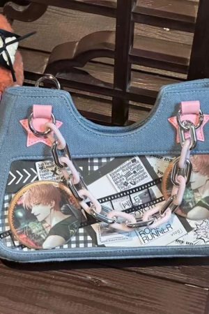 Vintage Japanese Style Denim Shoulder Crossbody Bag for Women - Trendy Spicy Girl Design, Small Food Quantity Handbag