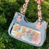 Vintage Japanese Style Denim Shoulder Crossbody Bag for Women - Trendy Spicy Girl Design, Small Food Quantity Handbag