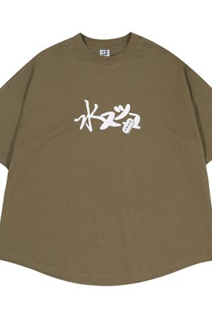 Vintage Japanese Style Printed Short-Sleeve T-Shirt for Men, Loose Fit Heavyweight Summer Top