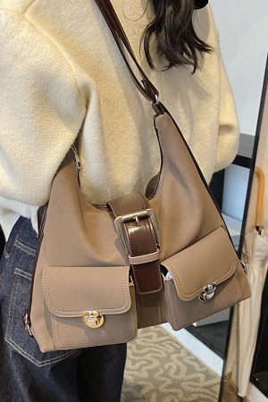 Vintage Large Capacity Commuter Tote Bag - Lightweight Travel Crossbody Shoulder Bag, Versatile Backpack Style