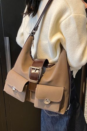 Vintage Large Capacity Commuter Tote Bag - Lightweight Travel Crossbody Shoulder Bag, Versatile Backpack Style