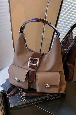 Vintage Large Capacity Commuter Tote Bag - Lightweight Travel Crossbody Shoulder Bag, Versatile Backpack Style