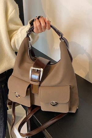 Vintage Large Capacity Commuter Tote Bag - Lightweight Travel Crossbody Shoulder Bag, Versatile Backpack Style