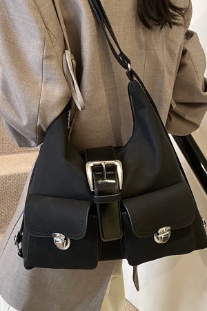 Vintage Large Capacity Commuter Tote Bag - Lightweight Travel Crossbody Shoulder Bag, Versatile Backpack Style