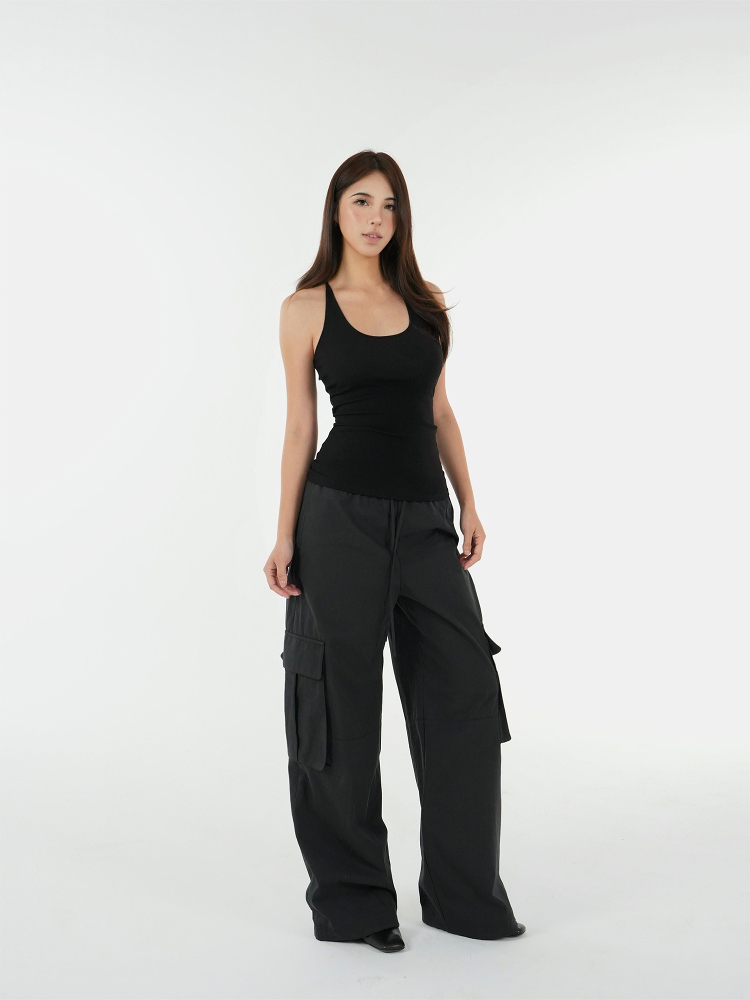 Vintage Low-Waist Multi-Pocket Two-Way Parachute Cargo Wide-Leg Pants - 90s Y2K Style Vintage Low-Waist Multi-Pocket Two-Way Parachute Cargo Wide-Leg Pants - 90s Y2K Style