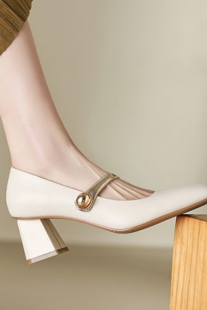 Vintage Mary Jane High-Heeled Leather Shoes for Women, Italian Corso Venezia Style, Lolita Fashion, Classic Retro Design