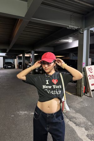 Vintage Micro-Cone Baggy Jeans in Color Denim with Brown Stitching - Lazy Low-Waist 90s Style