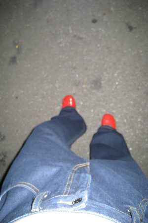 Vintage Micro-Cone Baggy Jeans in Color Denim with Brown Stitching - Lazy Low-Waist 90s Style