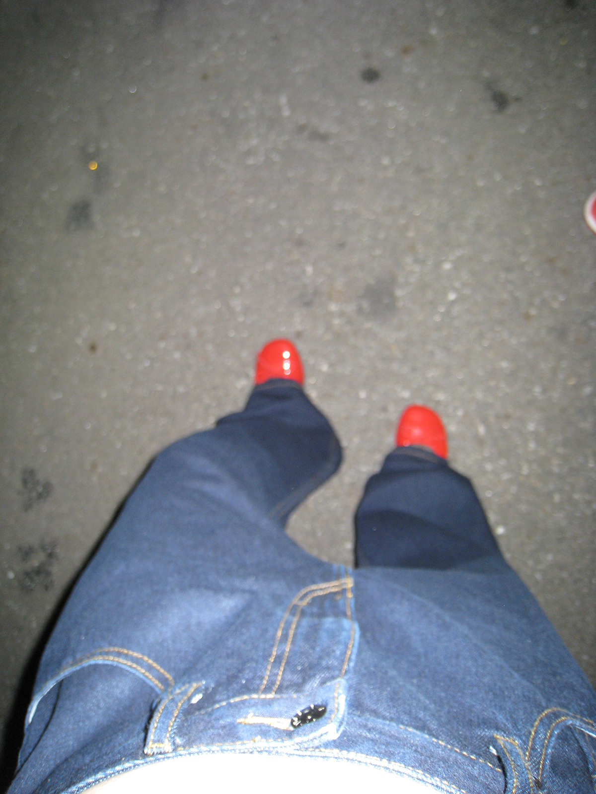 Vintage Micro-Cone Baggy Jeans in Color Denim with Brown Stitching - Lazy Low-Waist 90s Style