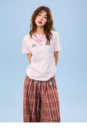 Vintage Patch Embroidery Short Sleeve T-Shirt for Women - Casual Summer Top, Versatile American Style Fashion