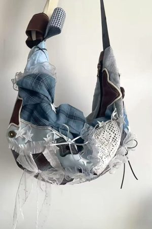 Vintage Patchwork Dumpling Bag for Women - Large Capacity Commuter Tote & Shoulder Crossbody Bag - 2025 Autumn/Winter Fashion