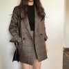 Vintage Plaid Blazer for Women - Korean Style Suit for Spring and Autumn, Perfect for Petite and Plus Size Fashion
