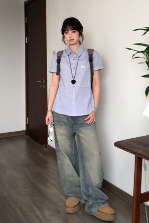 Vintage Plaid Short Sleeve Shirt for Women - Summer Loose Fit Lapel Top, Trendy Couple's Jacket, Stylish Casual Wear