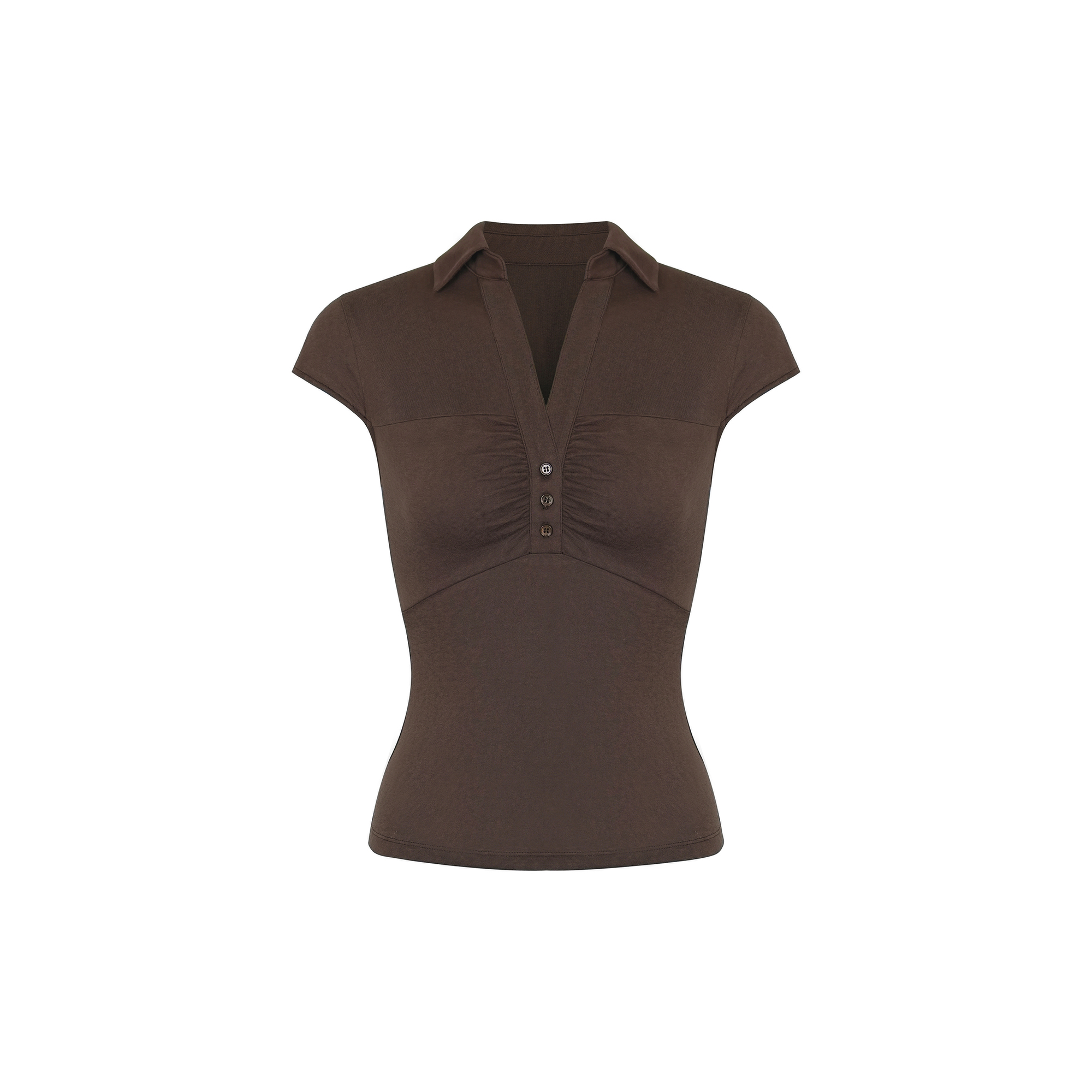 Vintage Pleated Waist Short-Sleeve Knit Top - Retro 90s Inspired Fashion Shirt Vintage Pleated Waist Short-Sleeve Knit Top - Retro 90s Inspired Fashion Shirt