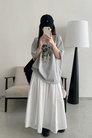 Vintage Printed Short Sleeve T-Shirt for Women - Summer Loose Cartoon Top in Sun Grapefruit Careless Snow Design