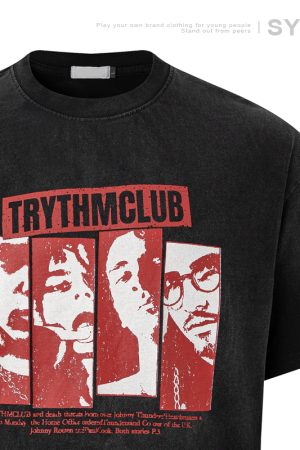 Vintage Punk Printed Short-Sleeve T-Shirt for Men and Women - Casual Loose Summer Tee, 90s Style