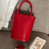 Vintage Red Bucket Bag - High-End Versatile Crossbody Shoulder Handbag for Autumn/Winter 2024 Fashion