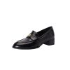 Vintage Roman-Style Camellia Pointed Loafers for Women - Chunky Heels, Slip-On Design, Y2K Fashion, Italian Corso Venezia Inspired