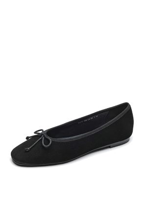 Vintage Sheepskin Moccasin Flat Shoes for Women â€“ Soft Sole Bow Ballet Design, Italian Style, Super Soft Comfort