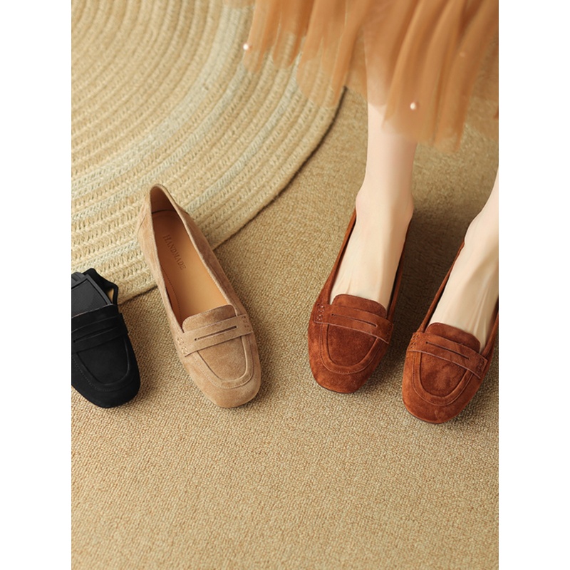 Vintage Soft Leather Suede Lambskin Loafers - Flat Driving Shoes for Effortless Chic Style Vintage Soft Leather Suede Lambskin Loafers - Flat Driving Shoes for Effortless Chic Style