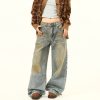 Vintage Straight-Leg Jeans for Men and Women - Dirty Wash Unisex American Retro Loose Wide-Leg Pants - Y2K Style Fashion
