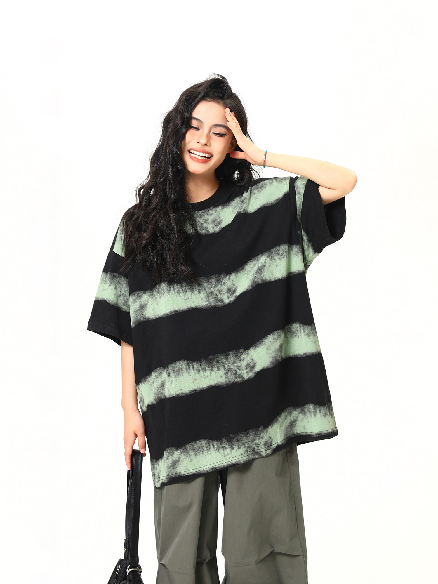 Vintage Striped Short Sleeve T-Shirt for Women - Loose Fit, Trendy Niche Design, Summer Style, Perfect for 90s & Y2K Looks Vintage Striped Short Sleeve T-Shirt for Women - Loose Fit, Trendy Niche Design, Summer Style, Perfect for 90s & Y2K Looks