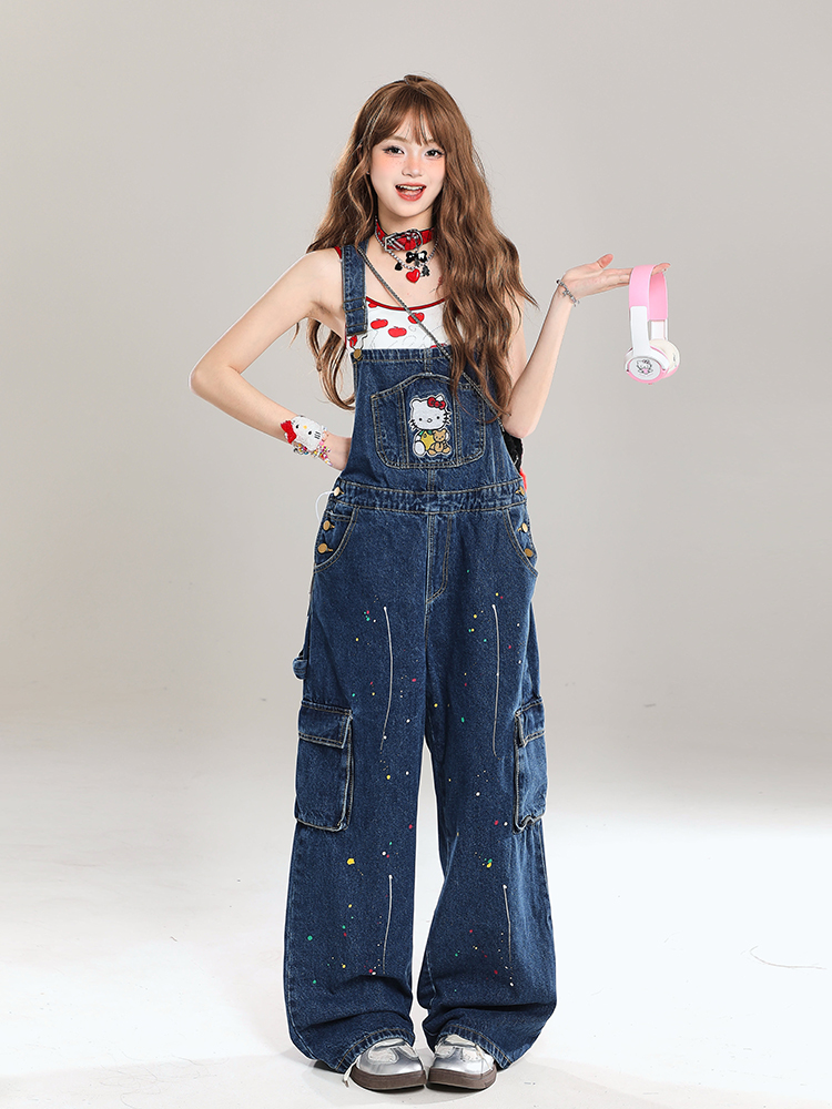 Vintage-Style Women's Denim Overalls - Playful Relaxed Wide-Leg Summer 2025 Fashion for a Youthful Look Vintage-Style Women's Denim Overalls - Playful Relaxed Wide-Leg Summer 2025 Fashion for a Youthful Look