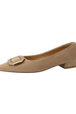 Vintage Suede Pointed Toe Chunky Heel Women's Shoes - Italian Style for Spring/Summer 2025