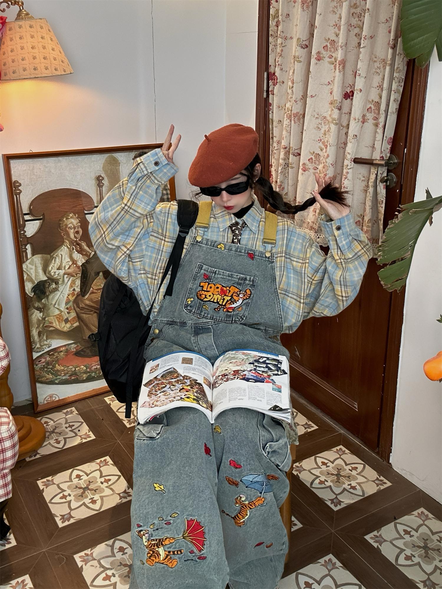 Vintage Washed Blue Denim Overalls Unisex Retro Jumpsuit for a Playful 90s Style Look - Versatile Fashion Essential Vintage Washed Blue Denim Overalls Unisex Retro Jumpsuit for a Playful 90s Style Look - Versatile Fashion Essential