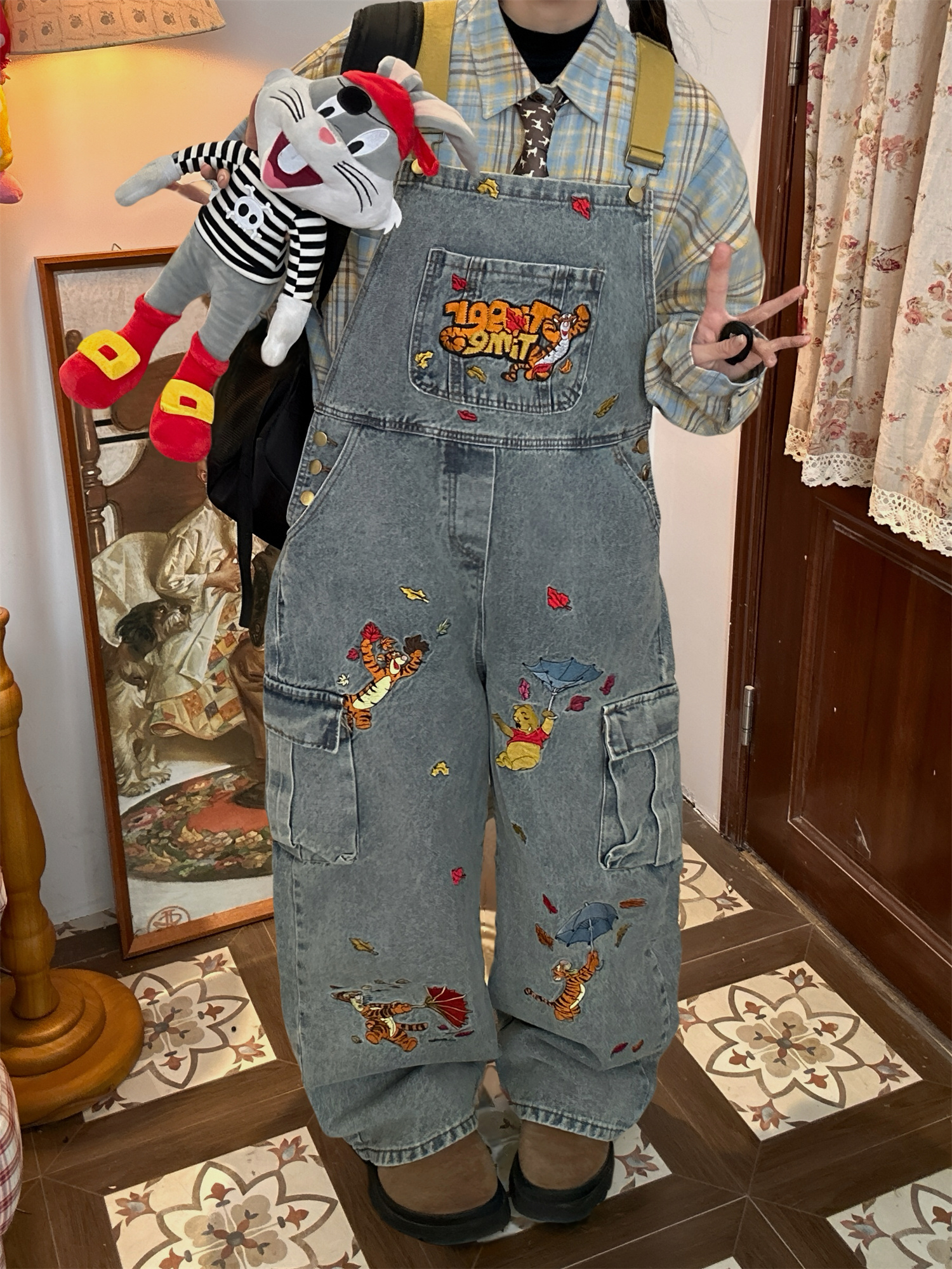 Vintage Washed Blue Denim Overalls Unisex Retro Jumpsuit for a Playful 90s Style Look - Versatile Fashion Essential Vintage Washed Blue Denim Overalls Unisex Retro Jumpsuit for a Playful 90s Style Look - Versatile Fashion Essential