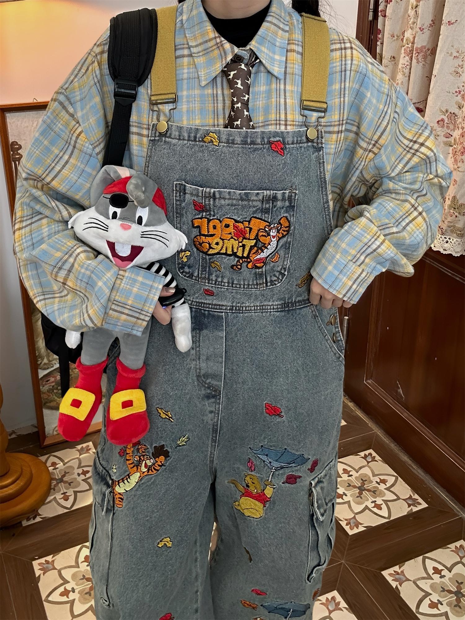 Vintage Washed Blue Denim Overalls Unisex Retro Jumpsuit for a Playful 90s Style Look - Versatile Fashion Essential Vintage Washed Blue Denim Overalls Unisex Retro Jumpsuit for a Playful 90s Style Look - Versatile Fashion Essential