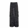 Vintage Washed Camouflage Print Mid-Low Waist Cargo Pants for Men - 90s Style Utility Trousers