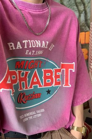 Vintage Washed Distressed T-Shirt for Couples - Heavy-Duty Loose Fit Summer Top - Trendy 90s Style Short Sleeve Tee