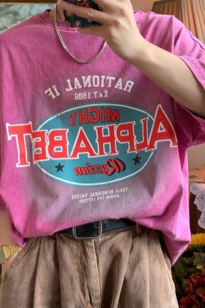 Vintage Washed Distressed T-Shirt for Couples - Heavy-Duty Loose Fit Summer Top - Trendy 90s Style Short Sleeve Tee