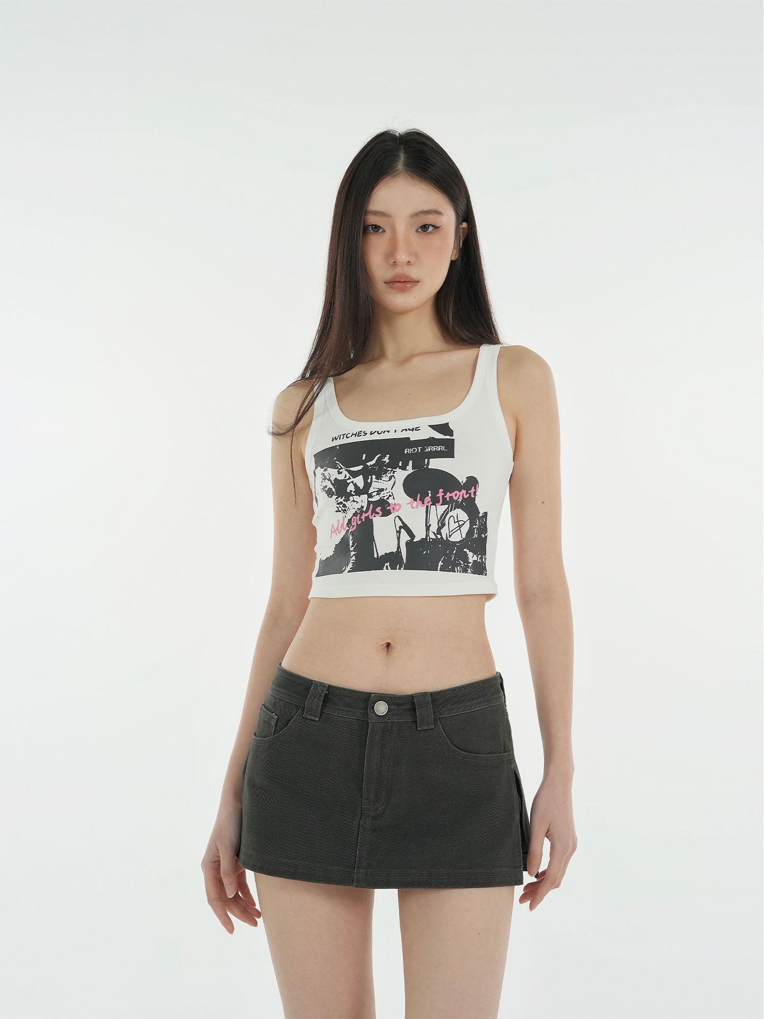 Vintage Washed Faux Two-Piece Denim Skirt Shorts - Y2K Work-Style Fashion for a Chic Casual Look Vintage Washed Faux Two-Piece Denim Skirt Shorts - Y2K Work-Style Fashion for a Chic Casual Look