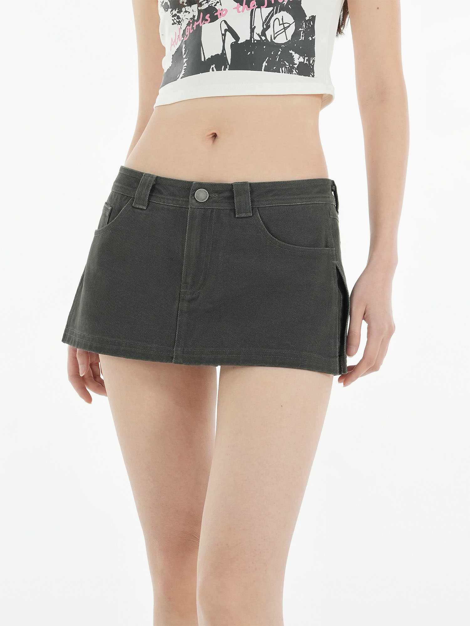 Vintage Washed Faux Two-Piece Denim Skirt Shorts - Y2K Work-Style Fashion for a Chic Casual Look Vintage Washed Faux Two-Piece Denim Skirt Shorts - Y2K Work-Style Fashion for a Chic Casual Look