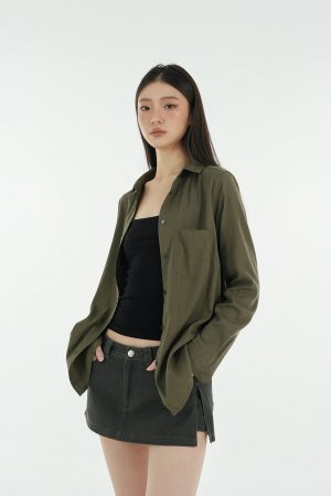 Vintage Washed Faux Two-Piece Denim Skirt Shorts - Y2K Work-Style Fashion for a Chic Casual Look