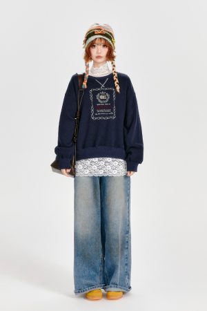 Vintage White Lace Stand Collar Shirt for Women - Loose Slightly Sheer Hollow Floral Top in American Style, Perfect for Y2K Fashion