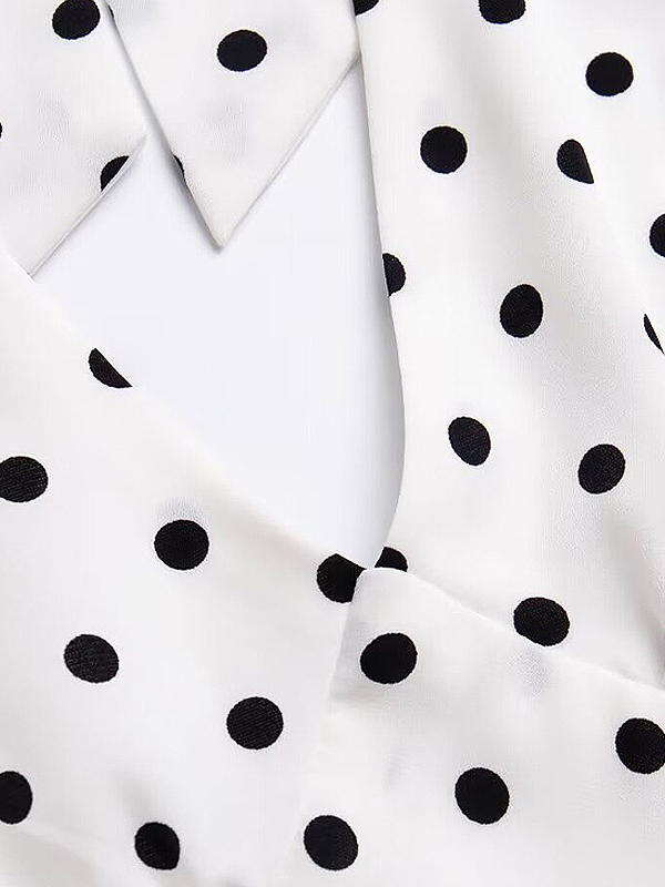 Vintage White Polka Dot Halter Neck Dress for Women - 2025 Summer Backless Style, Chic French Retro Design Vintage White Polka Dot Halter Neck Dress for Women - 2025 Summer Backless Style, Chic French Retro Design